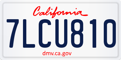 CA license plate 7LCU810
