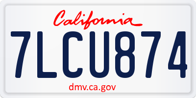 CA license plate 7LCU874