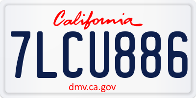 CA license plate 7LCU886