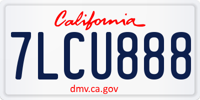 CA license plate 7LCU888