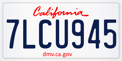 CA license plate 7LCU945
