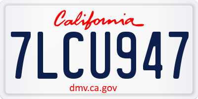 CA license plate 7LCU947