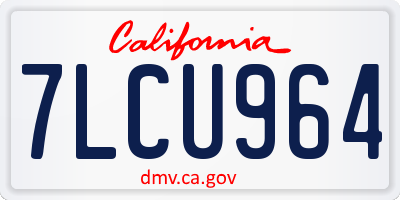 CA license plate 7LCU964