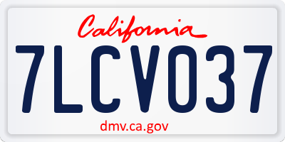 CA license plate 7LCV037