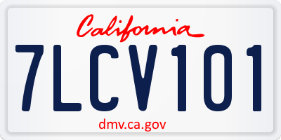 CA license plate 7LCV101