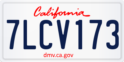 CA license plate 7LCV173