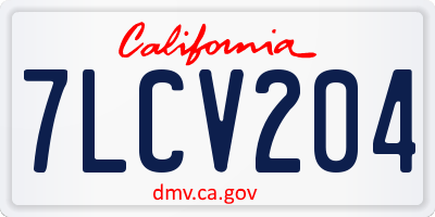 CA license plate 7LCV204