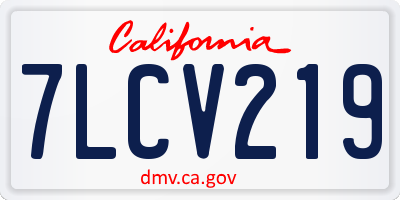 CA license plate 7LCV219