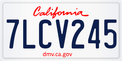 CA license plate 7LCV245