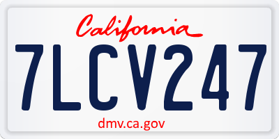 CA license plate 7LCV247