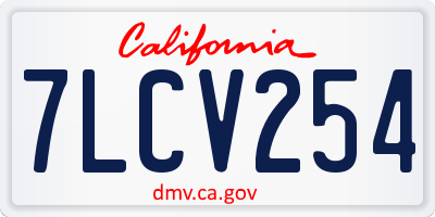 CA license plate 7LCV254