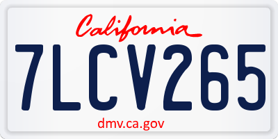 CA license plate 7LCV265