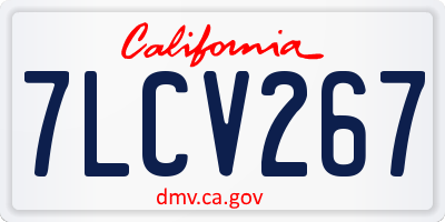 CA license plate 7LCV267