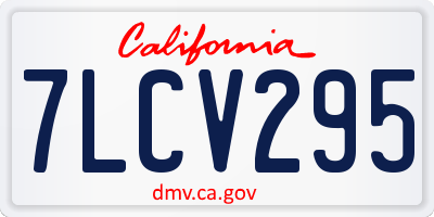CA license plate 7LCV295