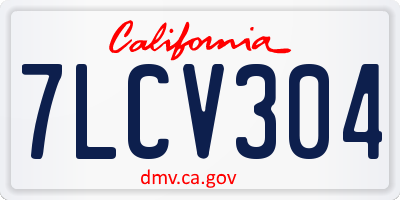 CA license plate 7LCV304