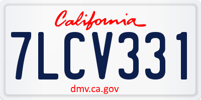 CA license plate 7LCV331