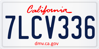 CA license plate 7LCV336