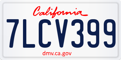 CA license plate 7LCV399