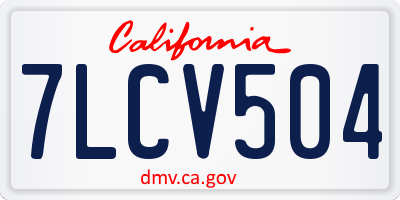 CA license plate 7LCV504