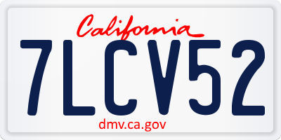 CA license plate 7LCV52