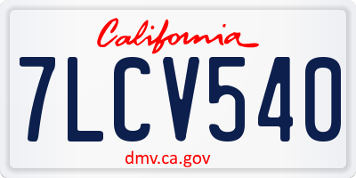 CA license plate 7LCV540