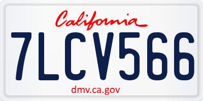 CA license plate 7LCV566