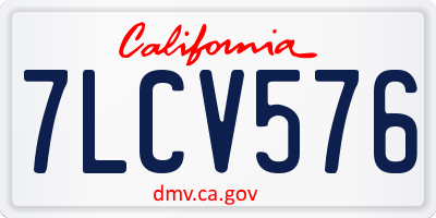 CA license plate 7LCV576