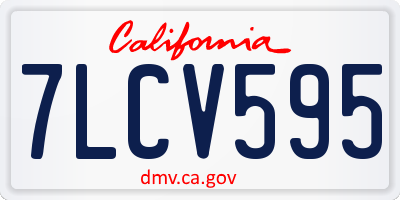 CA license plate 7LCV595