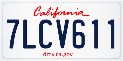 CA license plate 7LCV611