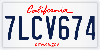 CA license plate 7LCV674