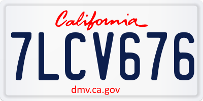 CA license plate 7LCV676