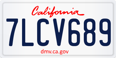 CA license plate 7LCV689