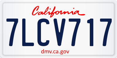 CA license plate 7LCV717