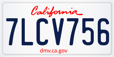 CA license plate 7LCV756