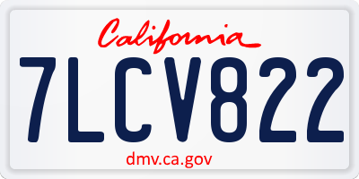 CA license plate 7LCV822