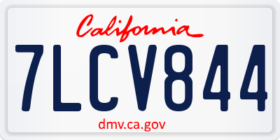 CA license plate 7LCV844