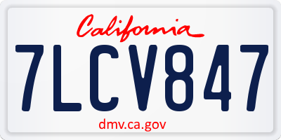CA license plate 7LCV847