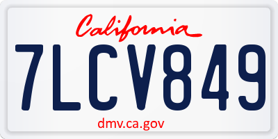 CA license plate 7LCV849