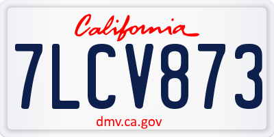CA license plate 7LCV873