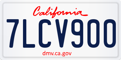 CA license plate 7LCV900