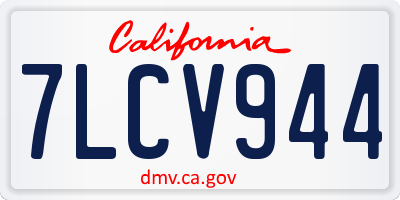 CA license plate 7LCV944
