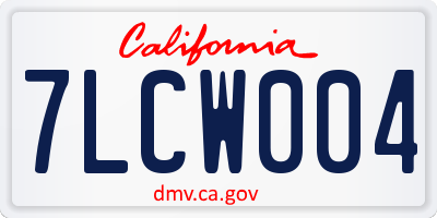 CA license plate 7LCW004
