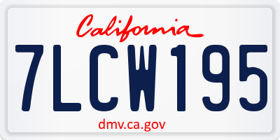 CA license plate 7LCW195
