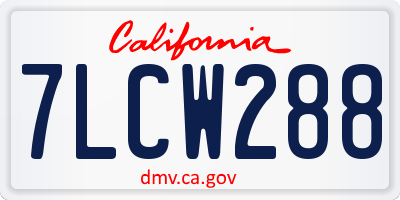 CA license plate 7LCW288