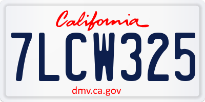 CA license plate 7LCW325