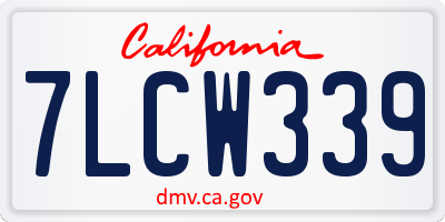 CA license plate 7LCW339