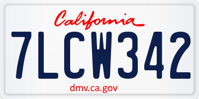 CA license plate 7LCW342
