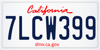 CA license plate 7LCW399