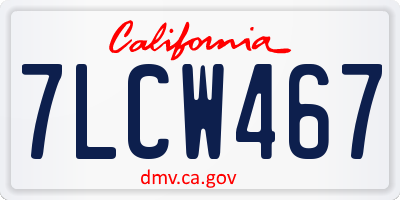 CA license plate 7LCW467