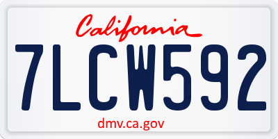CA license plate 7LCW592